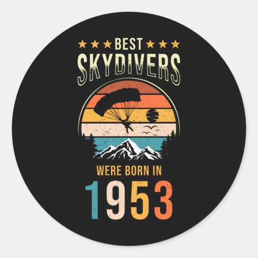 Skydiver Gift Ronde Sticker (Voorkant)