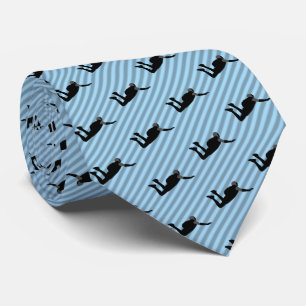 Skydiver in vrije val patroon blauw gestreepte dia stropdas