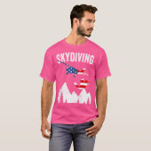 Skydiver Jump van de planeet Vlag ons Skydiving T-shirt (Voorkant volledig)