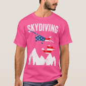 Skydiver Jump van de planeet Vlag ons Skydiving T-shirt (Voorkant)