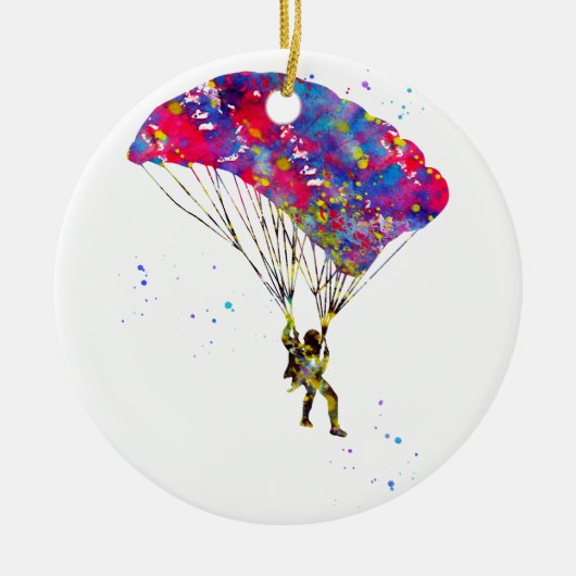 Skydiver Keramisch Ornament (Voorkant)