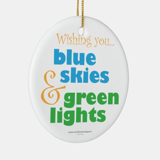 Skydiver Kerstwish Keramisch Ornament (Rechts)