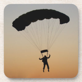 Skydiver Parachute bij Sunset Sky Diver Bier Onderzetter