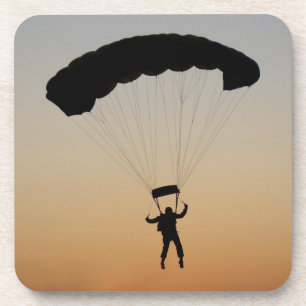 Skydiver Parachute bij Sunset Sky Diver Bier Onderzetter