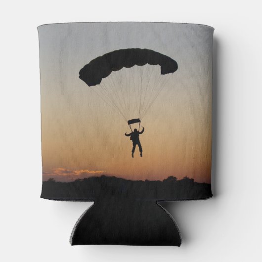 Skydiver Parachute bij Sunset Sky Diver Blikjeskoeler (Achterkant)