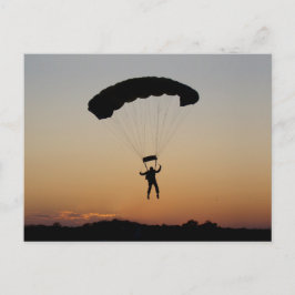Skydiver Parachute bij Sunset Sky Diver Briefkaart