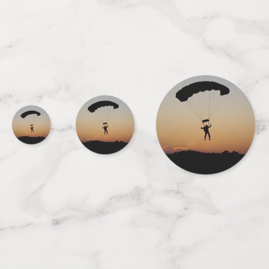 Skydiver Parachute bij Sunset Sky Diver Confetti (Voorkanten)