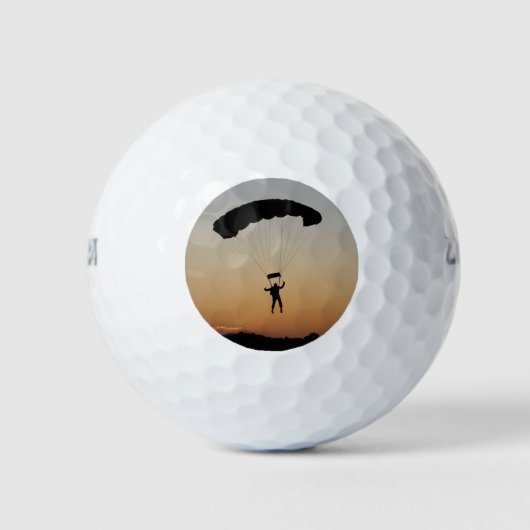Skydiver Parachute bij Sunset Sky Diver Golfballen (Voorkant)