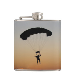 Skydiver Parachute bij Sunset Sky Diver Heupfles