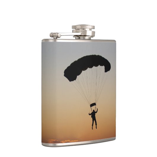 Skydiver Parachute bij Sunset Sky Diver Heupfles (Rechts)