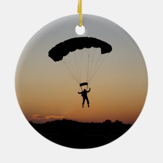 Skydiver Parachute bij Sunset Sky Diver Keramisch Ornament (Achterkant)