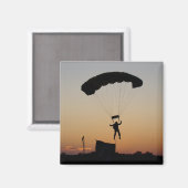 Skydiver Parachute bij Sunset Sky Diver Magneet (Voorkant / Achterkant)