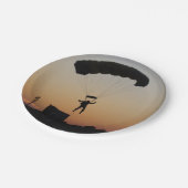 Skydiver Parachute bij Sunset Sky Diver Papieren Bordje (Gekanteld)