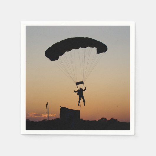 Skydiver Parachute bij Sunset Sky Diver Servet (Voorkant)