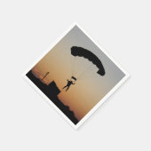 Skydiver Parachute bij Sunset Sky Diver Servet (Hoek)