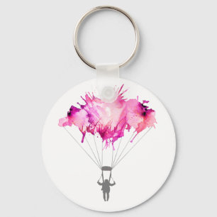Skydiver Parachute Skydiving Parachuting Art Gift Sleutelhanger