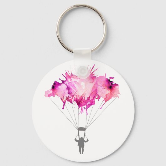 Skydiver Parachute Skydiving Parachuting Art Gift Sleutelhanger (Voorkant)