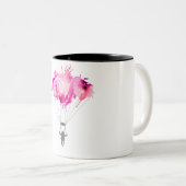 Skydiver Parachute Skydiving Parachuting Art Gift Tweekleurige Koffiemok (Voorkant rechts)