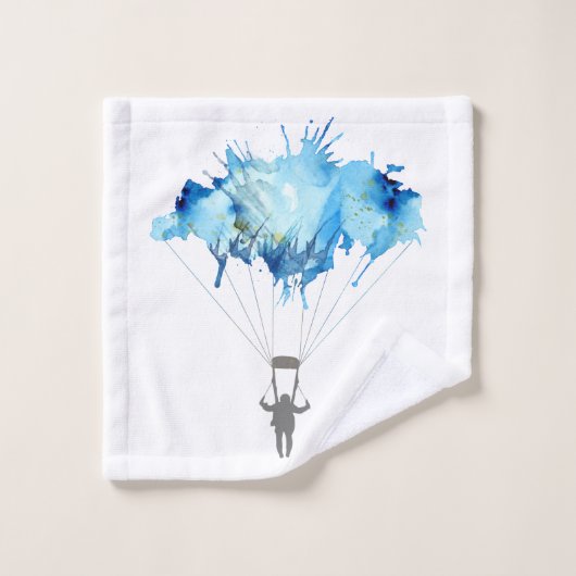 Skydiver, Parachute. Skydiving Sport. Parachuting Bad Handdoek (Wasdoekje)