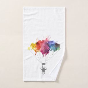Skydiver, Parachute. Skydiving Sport. Parachuting Handdoek