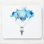 Skydiver, Parachute. Skydiving Sport. Parachuting Muismat<br><div class="desc">Skydiver,  Parachute. Parachuting Sport. Skydiving. 
Illustratie waterverf kunst.

Mousepad.

Dit skydiving t-shirt met de waterverf parachutist maakt een schattig geschenk voor slopende vrouwen of man of iemand die alleen maar van deze geweldige "hemelvaardige" sport houdt.
Parachutist die aan een kleurrijke waterverf rondhangt.</div>