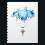 Skydiver, Parachute. Skydiving Sport. Parachuting Notitieboek<br><div class="desc">Skydiver,  Parachute. Parachuting Sport. Skydiving. 
Illustratie waterverf kunst.

Spiralen notitieboek.

Dit skydiving t-shirt met de waterverf parachutist maakt een schattig geschenk voor slopende vrouwen of man of iemand die alleen maar van deze geweldige "hemelvaardige" sport houdt.

Parachutist die aan een kleurrijke waterverf rondhangt.</div>
