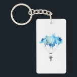 Skydiver, Parachute. Skydiving Sport. Parachuting Sleutelhanger<br><div class="desc">Skydiver, Parachute. Parachuting Sport. Skydiving. Illustratie waterverf kunst. Acrylhoudend Sleutelhanger, Sleutelhanger. *** , pas aan *** Dit skydiving t-shirt met de waterverf parachutist maakt een schattig geschenk voor slopende vrouwen of man of iemand die alleen maar van deze geweldige "hemelvaardige" sport houdt. Parachutist die aan een kleurrijke waterverf rondhangt. Dit...</div>
