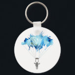 Skydiver, Parachute. Skydiving Sport. Parachuting Sleutelhanger<br><div class="desc">Skydiver,  Parachute. Parachuting Sport. Skydiving. Illustratie waterverf kunst. Sleutelhanger,  Sleutelhanger. Dit skydiving t-shirt met de waterverf parachutist maakt een schattig geschenk voor een hemelduikende vrouw of man of iemand die gewoon van deze geweldige "hemelvaardige" sport houdt. Parachutist die aan een kleurrijke waterverf rondhangt.</div>