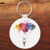 Skydiver, Parachute. Skydiving Sport. Parachuting Sleutelhanger (Voorkant)