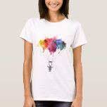Skydiver, Parachute. Skydiving Sport. Parachuting T-shirt<br><div class="desc">Skydiver, Parachute. Parachuting Sport. Skydiving. Illustratie waterverf kunst. T-shirt voor meisjes en vrouwen. Dit skydiving t-shirt met de waterverf parachutist maakt een schattig geschenk voor slopende vrouwen of man of iemand die alleen maar van deze geweldige "hemelvaardige" sport houdt of in de pop cultuurkunst. Parachutist die aan een kleurrijke waterverf...</div>