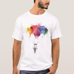 Skydiver, Parachute. Skydiving Sport. Parachuting T-shirt<br><div class="desc">Skydiver,  Parachute. Parachuting Sport. Skydiving. 
Illustratie waterverf kunst.

T-shirt,  t-shirt.

Dit skydiving t-shirt met de waterverf parachutist maakt een schattig geschenk voor slopende vrouwen of man of iemand die alleen maar van deze geweldige "hemelvaardige" sport houdt of in de pop cultuurkunst.

Parachutist die aan een kleurrijke waterverf rondhangt.</div>
