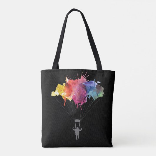 Skydiver, Parachute. Skydiving Sport. Parachuting Tote Bag (Achterkant)
