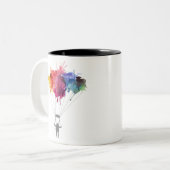 Skydiver, Parachute. Skydiving Sport. Parachuting Tweekleurige Koffiemok (Voorkant links)