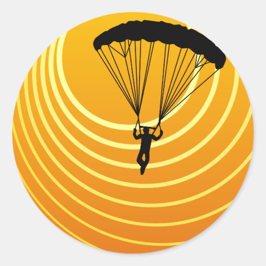skydiver ronde sticker (Voorkant)