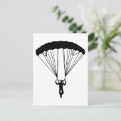 skydiver silhouet briefkaart (Staand voorkant)