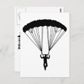skydiver silhouet briefkaart (Voorkant / Achterkant)
