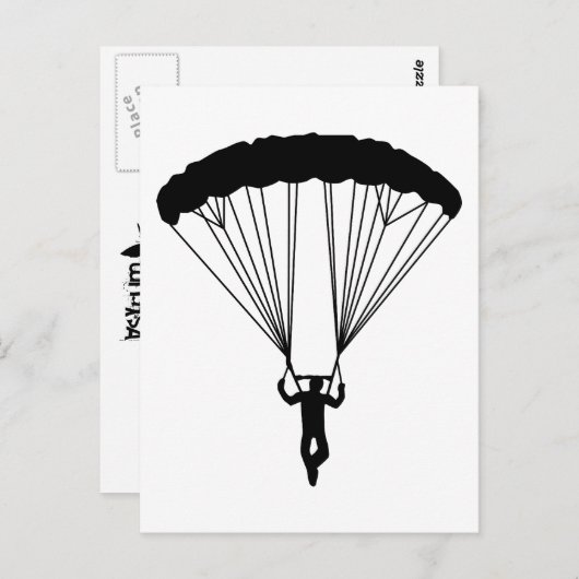 skydiver silhouet briefkaart (Voorkant / Achterkant)