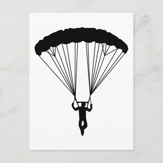 skydiver silhouet briefkaart (Voorkant)