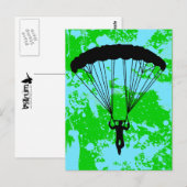 skydiver silhouet briefkaart (Voorkant / Achterkant)