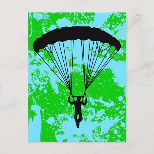 skydiver silhouet briefkaart (Voorkant)