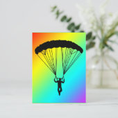 skydiver silhouet briefkaart (Staand voorkant)