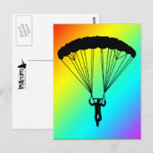 skydiver silhouet briefkaart (Voorkant / Achterkant)