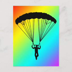 skydiver silhouet briefkaart