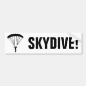 skydiver silhouet bumpersticker (Voorkant)