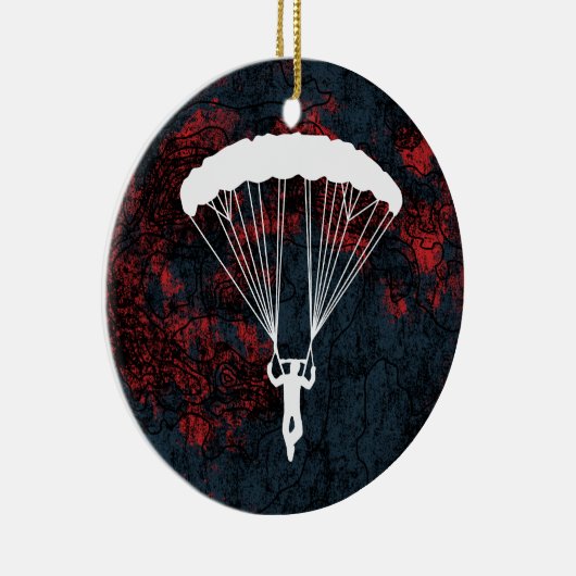 skydiver silhouet keramisch ornament (Rechts)