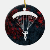 skydiver silhouet keramisch ornament (Voorkant)