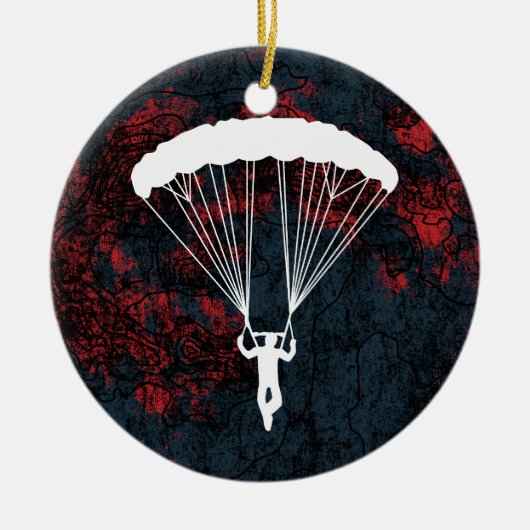 skydiver silhouet keramisch ornament (Voorkant)