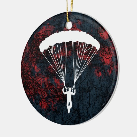 skydiver silhouet keramisch ornament (Links)