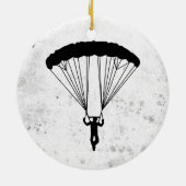skydiver silhouet keramisch ornament (Achterkant)