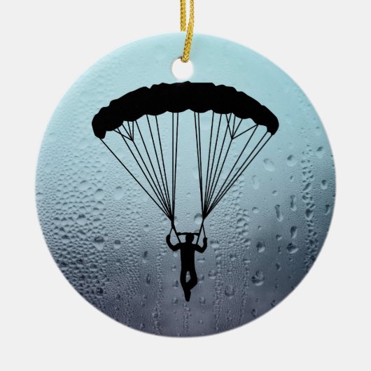 skydiver silhouet keramisch ornament (Voorkant)